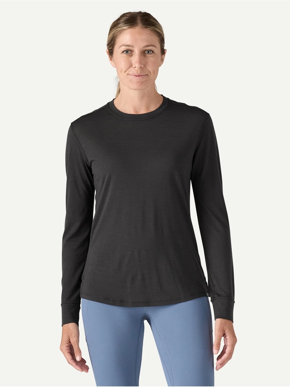 Patagonia Women's Long Sleeve Capilene Cool Trail Black Shirt. Medium